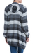 Alpaca blend hoodie sweater, 'Winter Shadows' - Striped Alpaca Blend Hoodie Sweater (image 2c) thumbail