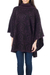 Alpaca blend reversible poncho, 'Sublime Purple' - Alpaca Wool Blend Patterned Poncho from Peru (image 2a) thumbail
