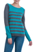 Alpaca blend sweater, 'Colca Elegance' - Unique Striped Alpaca Wool Sweater (image 2b) thumbail