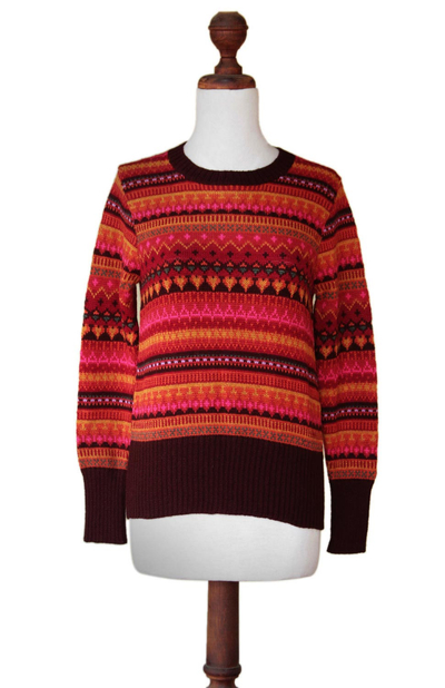 UNICEF Market | Alpaca Wool Art Knit Pullover Sweater - Fiesta in Cuzco