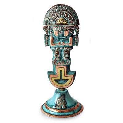 Bronze and copper sculpture, 'Noble Tumi II' - Bronze and copper sculpture