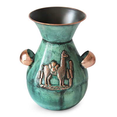 Copper and Bronze Decorative Vase from Peru