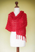 100% alpaca shawl, 'Cuzco Ruby' - Women's Alpaca Wool Crochet Shawl (image 2c) thumbail