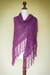 100% alpaca shawl, 'Amazon Orchid' - Genuine Alpaca Wool Crocheted Purple Shawl (image 2c) thumbail