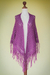 100% alpaca shawl, 'Amazon Orchid' - Genuine Alpaca Wool Crocheted Purple Shawl (image 2d) thumbail