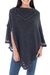 Alpaca blend poncho, 'Arequipa Gray' - Hand Crafted Peruvian Alpaca Wool Blend Poncho (image 2a) thumbail