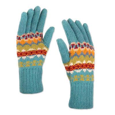 handschuhe aus 100 % Alpaka - Von Hand gefertigte Handschuhe aus Alpakawolle mit Muster