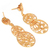 Gold plated dangle earrings, 'Filigree Beauty' - Hand Crafted 21K Gold Plated on Sterling Dangle Earrings thumbail