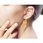 Gold plated dangle earrings, 'Filigree Beauty' - Hand Crafted 21K Gold Plated on Sterling Dangle Earrings