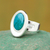 Chrysocolla single stone ring, 'Sense of Serenity' - Modern Sterling Silver Single Stone Chrysocolla Ring (image 2) thumbail