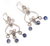 Sodalite chandelier earrings, 'Beautiful Bluebells' - Heart Shaped Sterling Silver Sodalite Chandelier Earrings thumbail