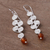 Carnelian dangle earrings, 'Spiral Paths' - Carnelian dangle earrings (image 2b) thumbail