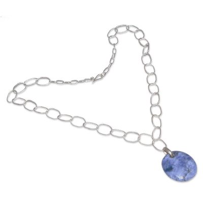 Sodalite pendant necklace, 'Seed of Peace' - Sodalite Pendant Necklace from Peru