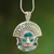 Chrysocolla pendant necklace, 'Ancient Warrior' - Chrysocolla pendant necklace thumbail