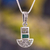 Chrysocolla pendant necklace, 'Ceremonial Tumi' - Chrysocolla Pendant Necklace thumbail