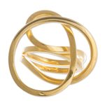 Gold plated cocktail ring, 'Amazon Knot' - Women's Modern 18K Gold Plated Cocktail Ring