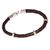 Men's leather and sterling silver bracelet, 'Fierce Chankas in Brown' - Men's Leather Bracelet with Sterling Silver Accents thumbail