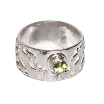 Sterling Silver and Peridot Band Ring
