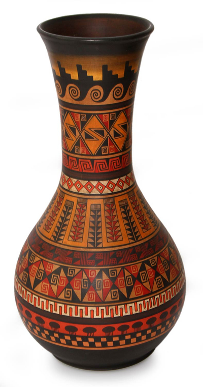Unique Inca Ceramic Museum Style Decroative Vase