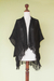Alpaca blend kimono jacket, 'Miraflores Midnight' - Alpaca blend short layering jacket (image 2d) thumbail