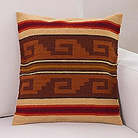 Wool cushion cover, 'Warmth of the Inca'