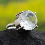 Quartz solitaire ring, 'Quechua Mystique' - Quartz solitaire ring