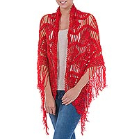 100% alpaca shawl, 'Bold Flirt' - 100% alpaca shawl