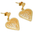 Gold plated filigree dangle earrings, 'Lace Sweetheart' - Artisan Crafted Heart Shaped Gold Filigree Earrings thumbail
