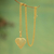 Gold plated filigree pendant necklace, 'Lace Sweetheart' - Gold Plated Filigree Heart Necklace (image 2b) thumbail