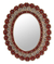 Reverse painted glass mirror, 'Red Floral Halo' - Reverse Painted Glass Mirror thumbail
