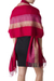 100% alpaca shawl, 'Red Rose of Tarma' - Woven 100% Alpaca Shawl in Red and Fuchsia (image 2c) thumbail