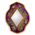 Reverse painted glass mirror, 'Purple Summer Garden' - Handcrafted Peruvian Floral Glass Mirror in Purple thumbail