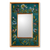 Reverse painted glass mirror, 'Turquoise Fields' - Unique Peruvian Reverse Painted Glass Mirror (image 2a) thumbail