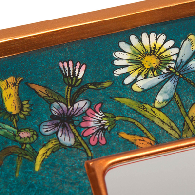 Spiegel aus rückseitig lackiertem Glas - Einzigartiger peruanischer hinterlackierter Glasspiegel