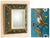 Reverse painted glass mirror, 'Song to Life' - Blue Bird Theme Andean Reverse Painted Glass Mirror (image 2) thumbail