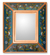Espejo de cristal pintado al revés - Espejo de vidrio pintado al revés tema pájaro azul andino