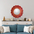 Reverse painted glass mirror, 'Red Summer Radiance' - Reverse painted glass mirror (image 2) thumbail