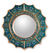 Reverse painted glass mirror, 'Blue Summer Radiance' - Reverse Painted Glass Round Wall Mirror from Peru (image 2a) thumbail