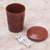 Leather dice cup and dice set, 'American Patriot' - Leather dice cup and dice set (image 2c) thumbail