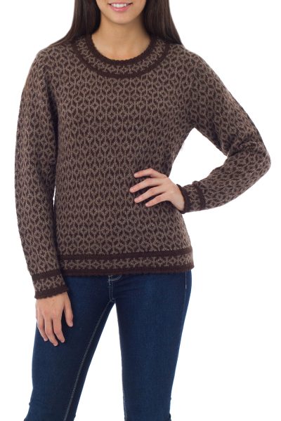 Women's 100% alpaca sweater, 'Snowflake Encounter' - Women's 100% alpaca sweater