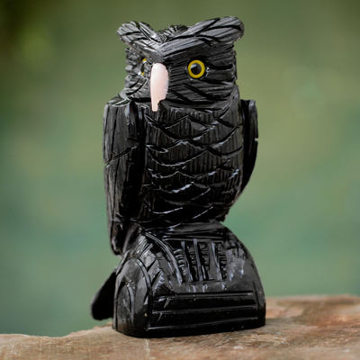 Onyx sculpture, Owl Guardian