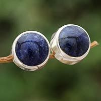 Sodalite stud earrings, 'Sweet Spot' - Sodalite stud earrings