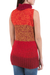 100% alpaca sweater vest, 'Crimson Wonder' - Alpaca Turtleneck Sweater Vest (image 2b) thumbail