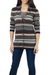 100% alpaca cardigan, 'Sepia Forest' - Peru Brown Jacquard Knit 100% Alpaca Cardigan Sweater thumbail