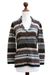 100% alpaca cardigan, 'Sepia Forest' - Peru Brown Jacquard Knit 100% Alpaca Cardigan Sweater (image 2c) thumbail