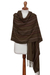 Alpaca and silk blend shawl, 'Olive Fields' - Alpaca and silk shawl (image 2c) thumbail