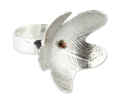 Sterling silver cocktail ring, 'Nymph' - Sterling silver cocktail ring