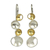 Gold accent drop earrings, 'Sun and Moon' - Gold accent drop earrings (image 2a) thumbail
