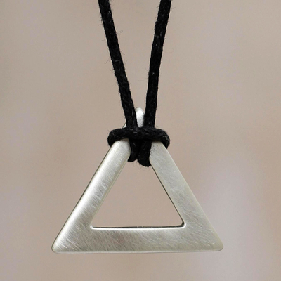 Men's sterling silver necklace, 'Perfect Triangle' - Men's sterling silver necklace