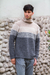Men's alpaca blend sweater, 'Signs of the Earth' - Men's Baby Alpaca Grey and White Turtleneck thumbail